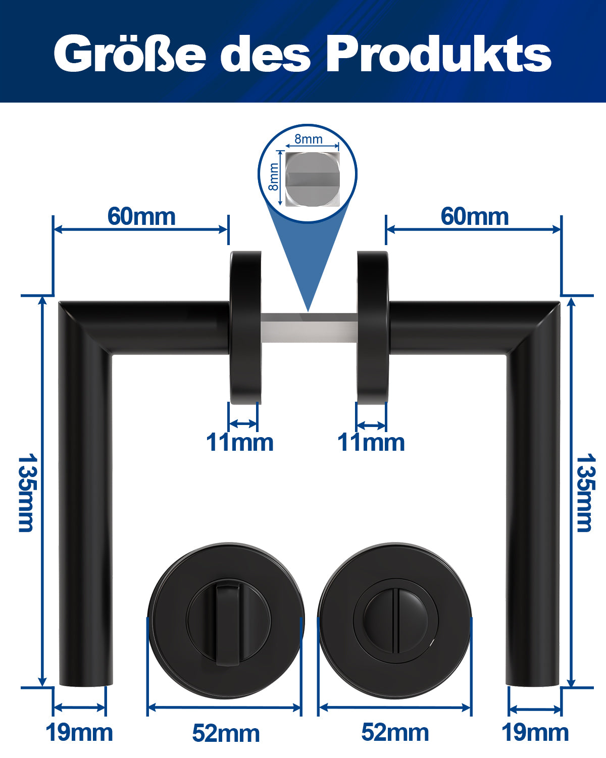 DIYGEEK Türgriffe Innentüren Schwarz,WC