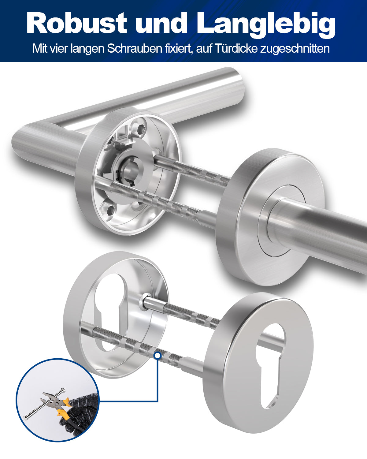 DIYGEEK Drückergarnitur Zimmertür Silber, PZ