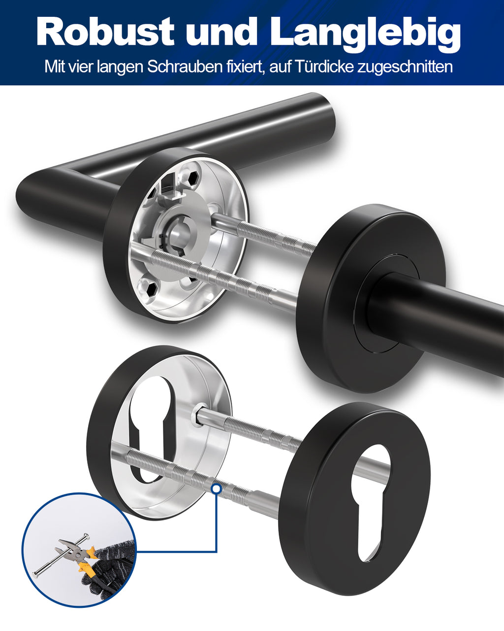 DIYGEEK Türgriffe Innentüren Schwarz,PZ