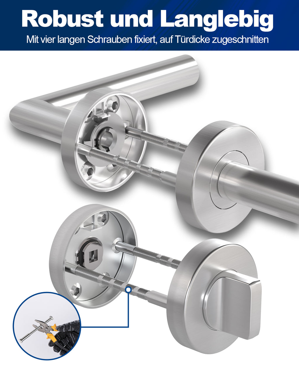 DIYGEEK Drückergarnitur Silber, WC