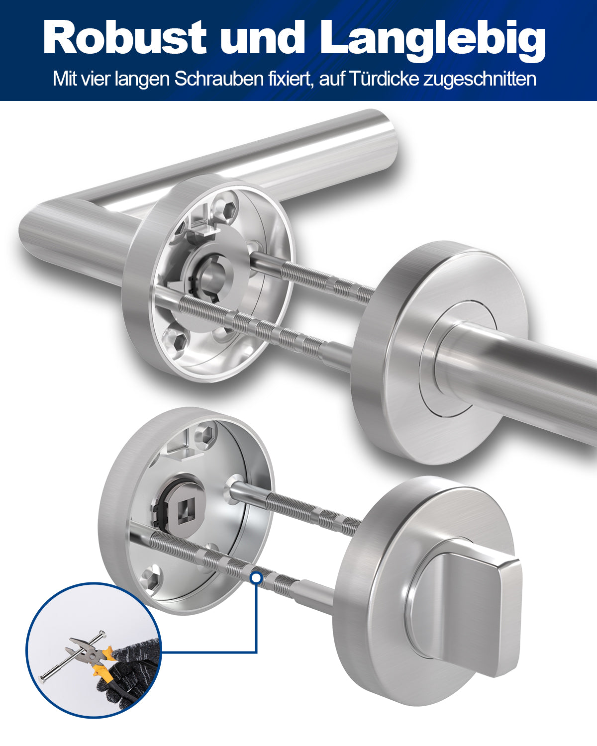 DIYGEEK Drückergarnitur Silber, WC