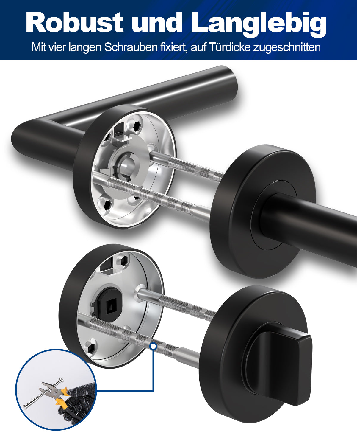 DIYGEEK Türgriffe Innentüren Schwarz,WC