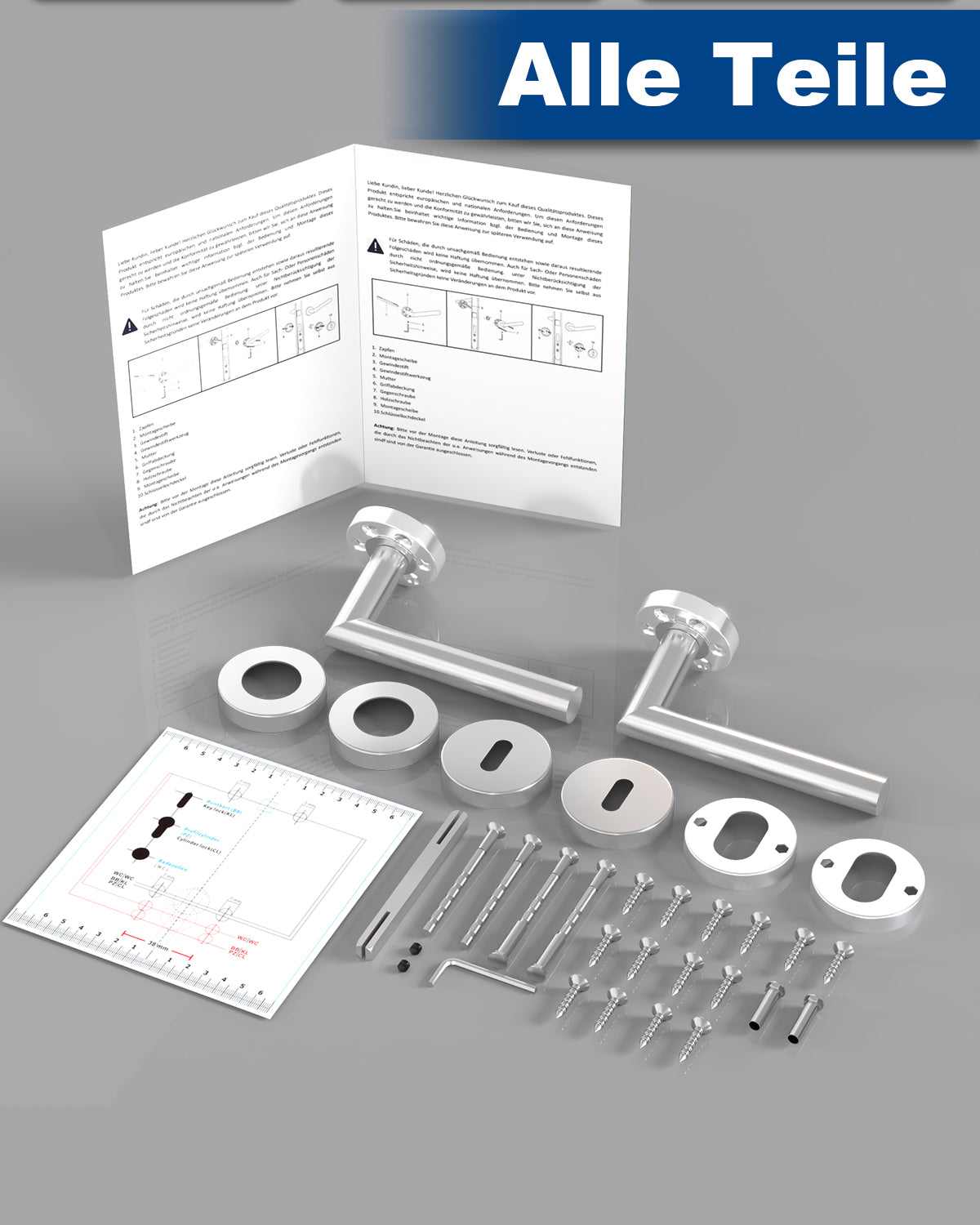 DIYGEEK Türgriffe Innentüren Silber, BB