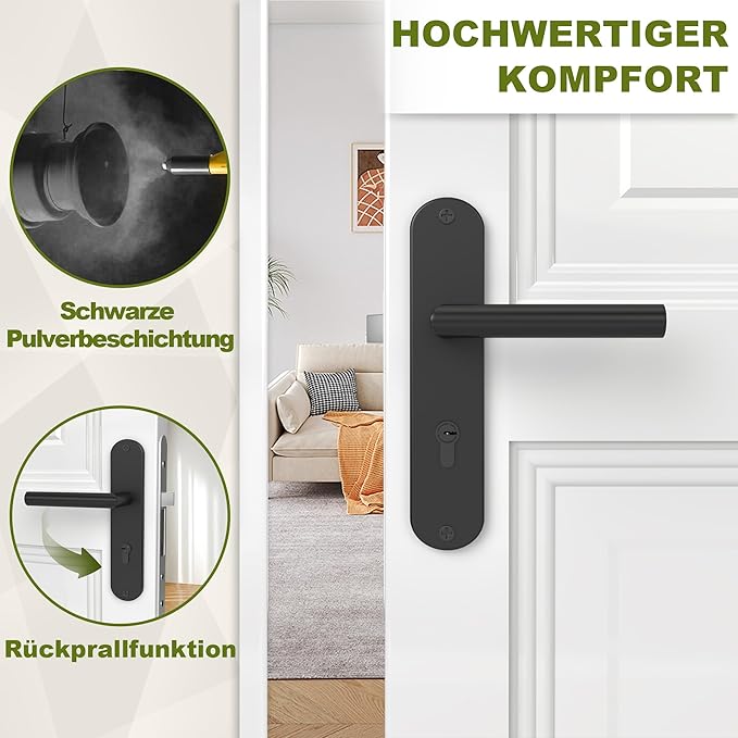 DIYGEEK Türgriffe Innentüren Schwarz,PE