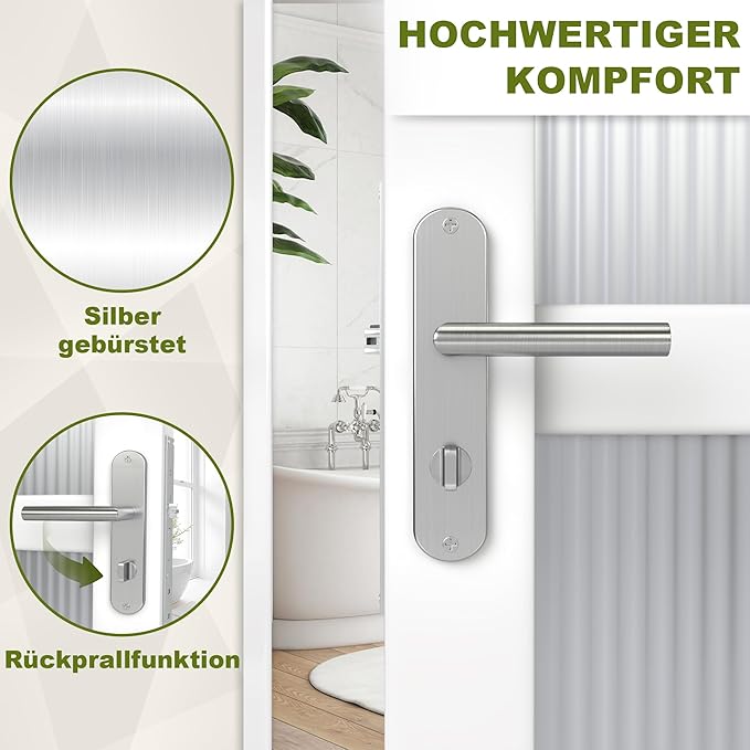 DIYGEEK Türgriffe Innentüren ‎Silber,WC