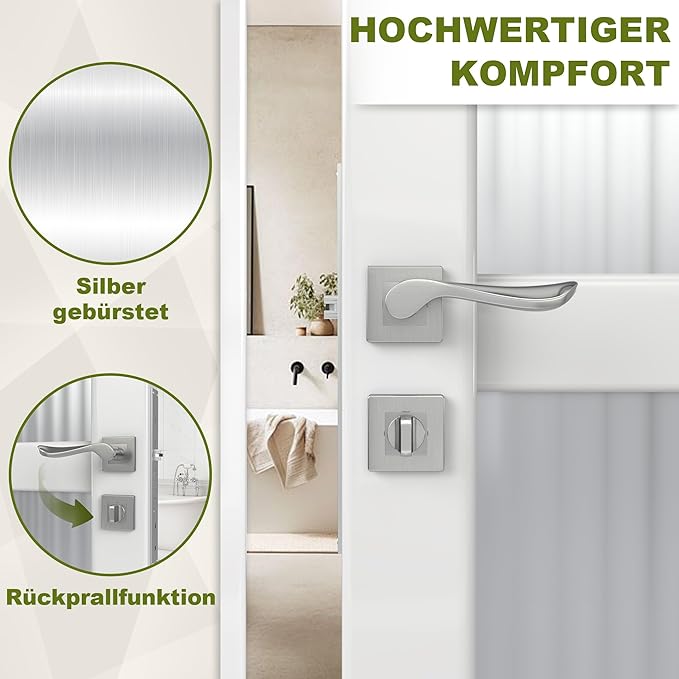 DIYGEEL Moderner Türbeschlag Silber,WC