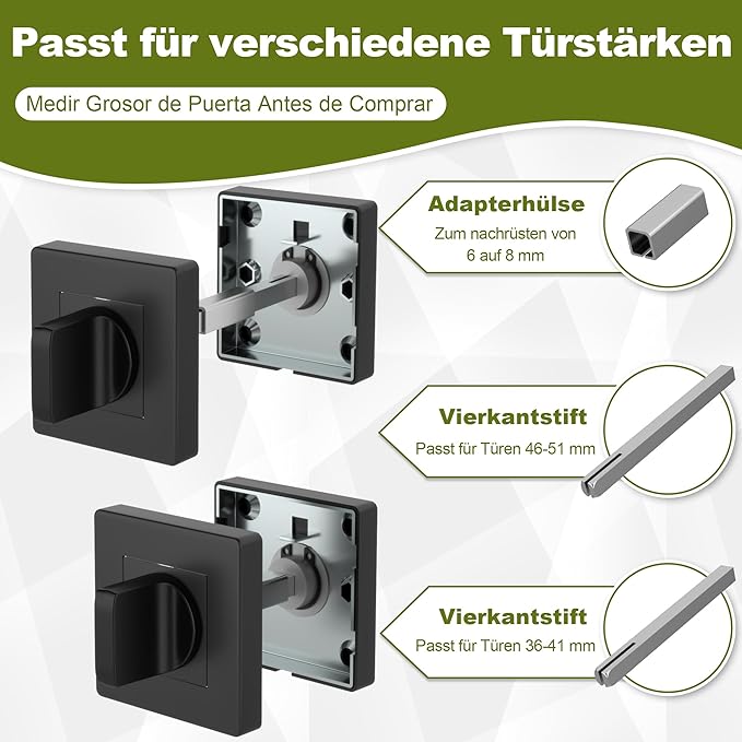 DIYGEEK Badezimmer Türschloss Türklinke Schwarz,WC