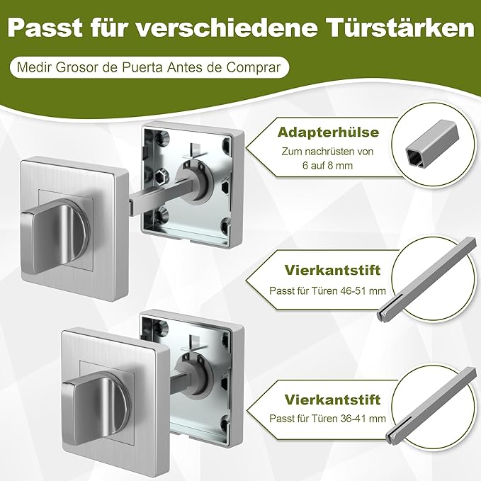 DIYGEEL Moderner Türbeschlag Silber,WC