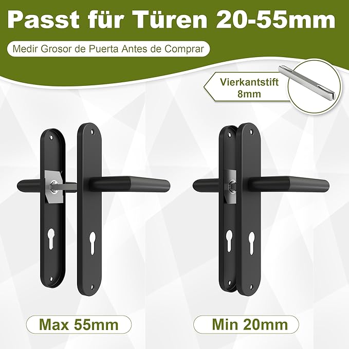 DIYGEEK Türgriffe Innentüren Schwarz,PE