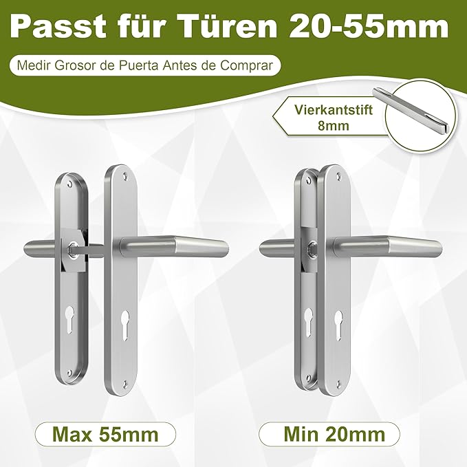 DIYGEEK Türgriffe Innentüren Silber,PZ