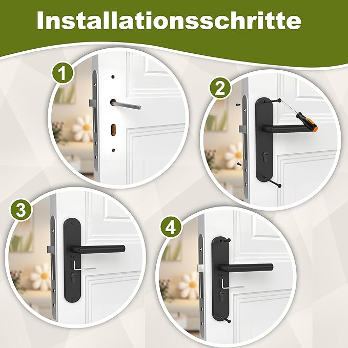 DIYGEEK Türgriffe Innentüren Schwarz,PE