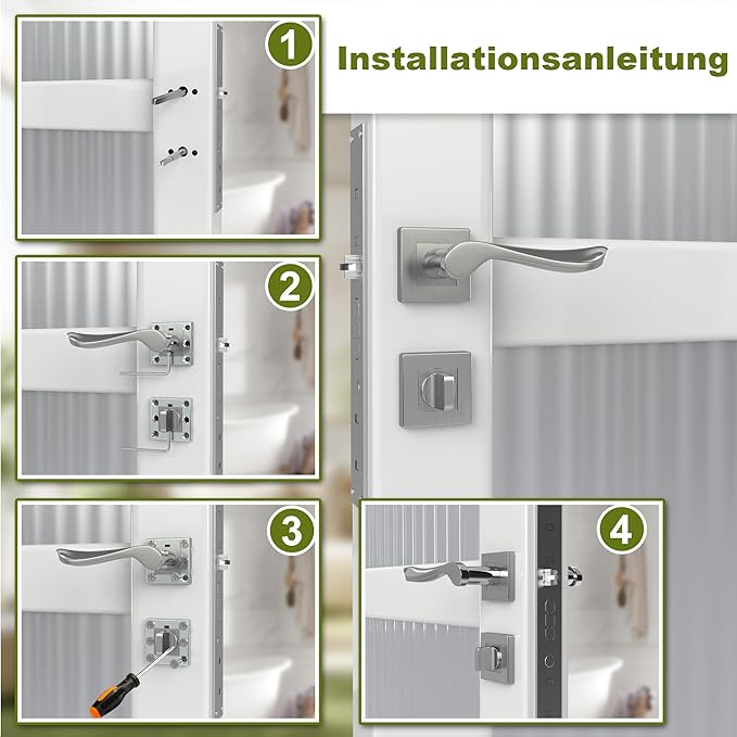 DIYGEEL Moderner Türbeschlag Silber,WC