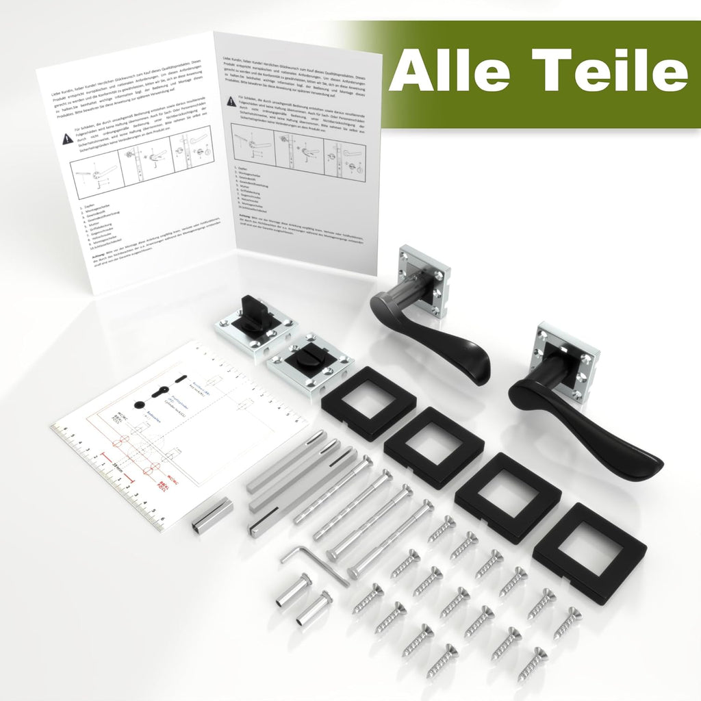 DIYGEEK Badezimmer Türschloss Türklinke Schwarz,WC