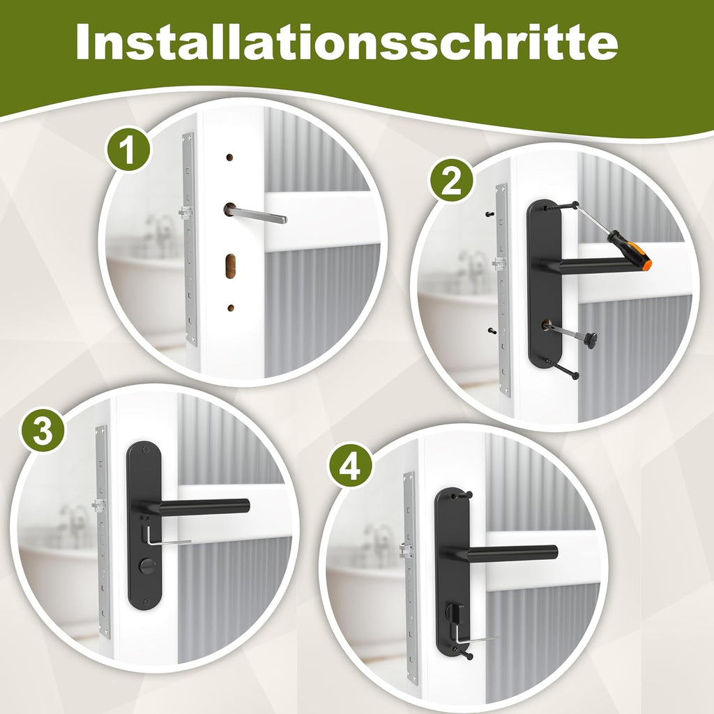 DIYGEEK Badezimmer Türschloss Türklinke Schwarz,WC