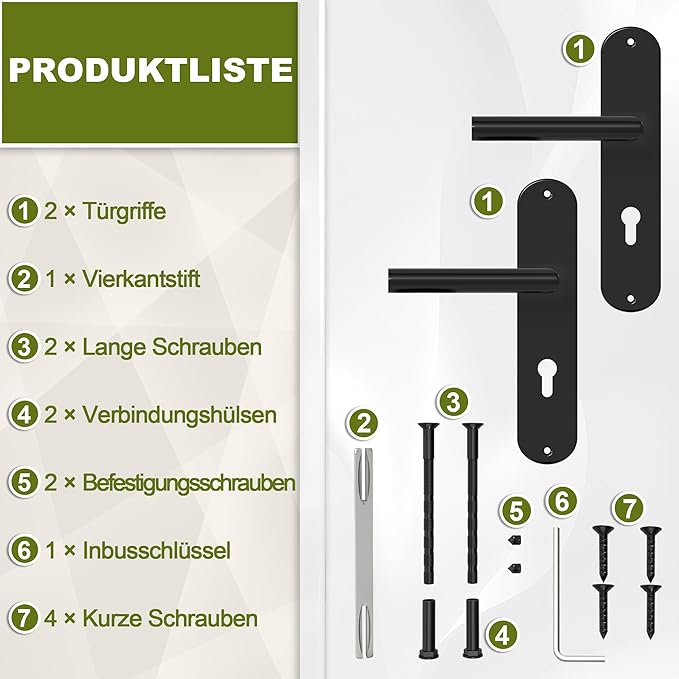 DIYGEEK Türgriffe Innentüren Schwarz,PE