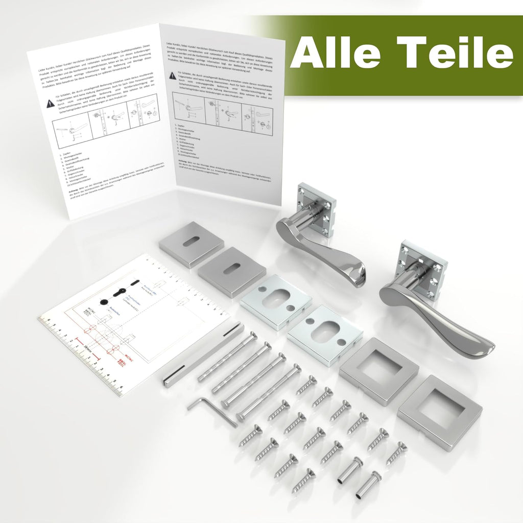 DIYGEEK Drückergarnitur Zimmertür Türbeschlag Silber,BB