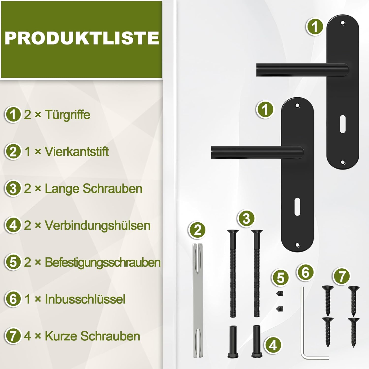 DIYGEEK Türklinke Türbeschlag Drückergarnitur Zimmertür Schwarz,BB