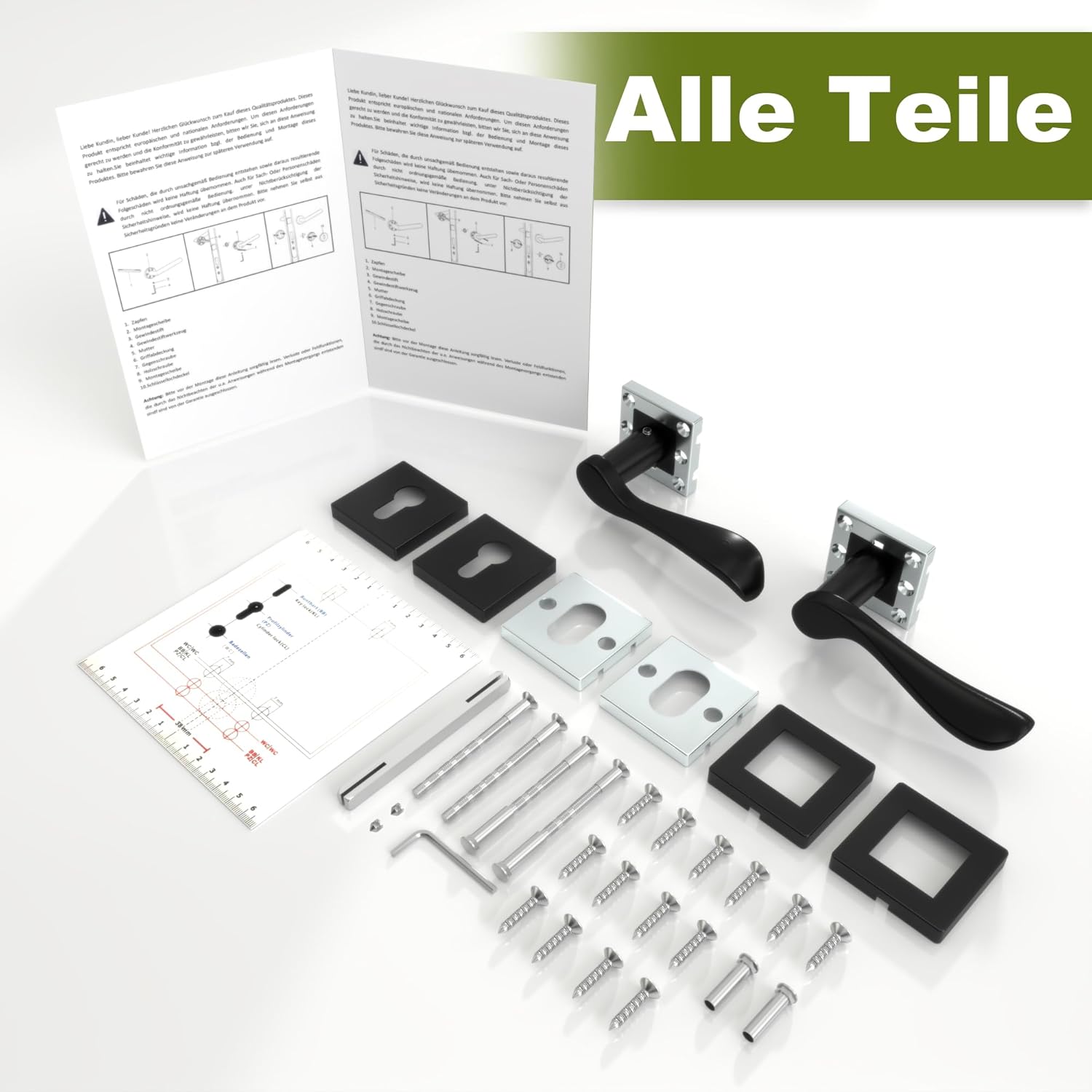 DIYGEEK Türgriffe Innentüren Schwarz,PZ
