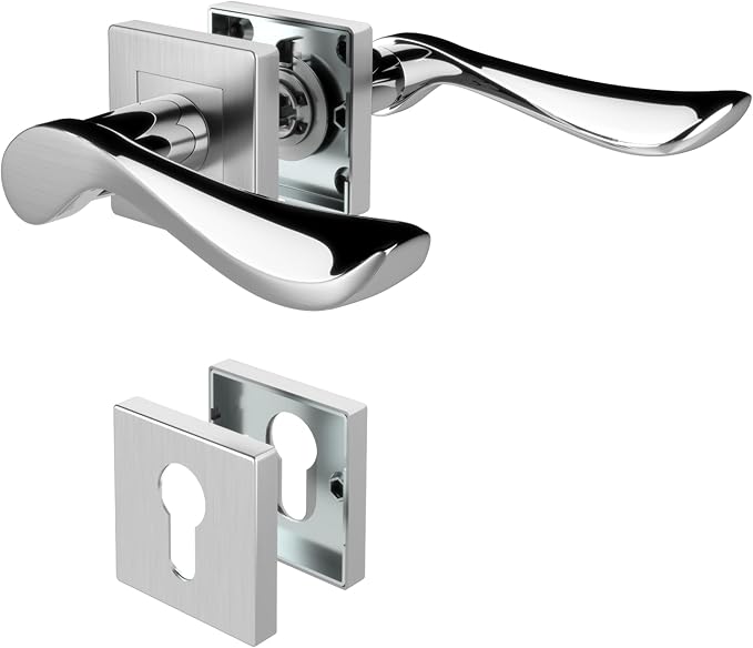 DIYGEEK Türbeschlag Drückergarnitur für Zimmertür Silber,PZ