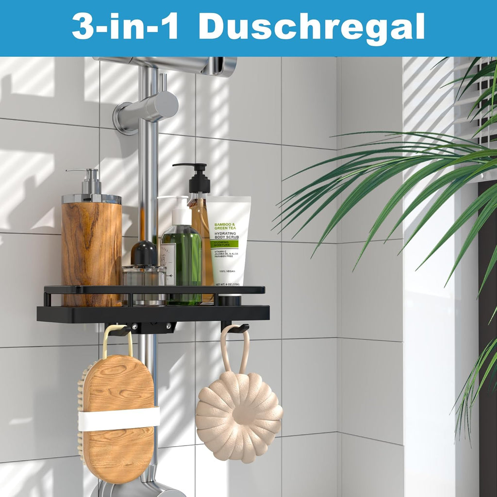 DIYGEEK Duschablage für Duschstange Schwarz