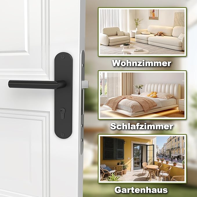DIYGEEK Türgriffe Innentüren Schwarz,PE