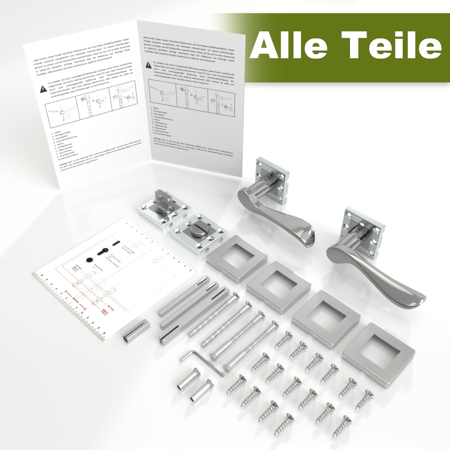 DIYGEEL Moderner Türbeschlag Silber,WC