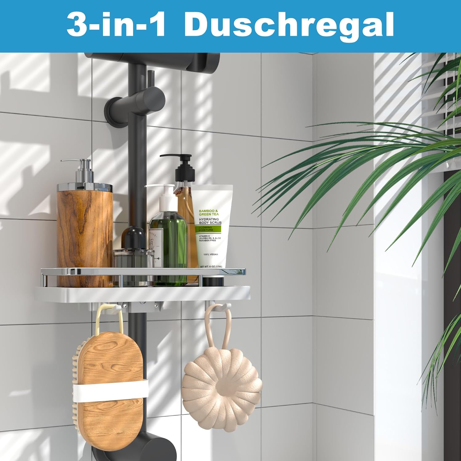 DIYGEEK Duschregal ohne Bohren Weiß