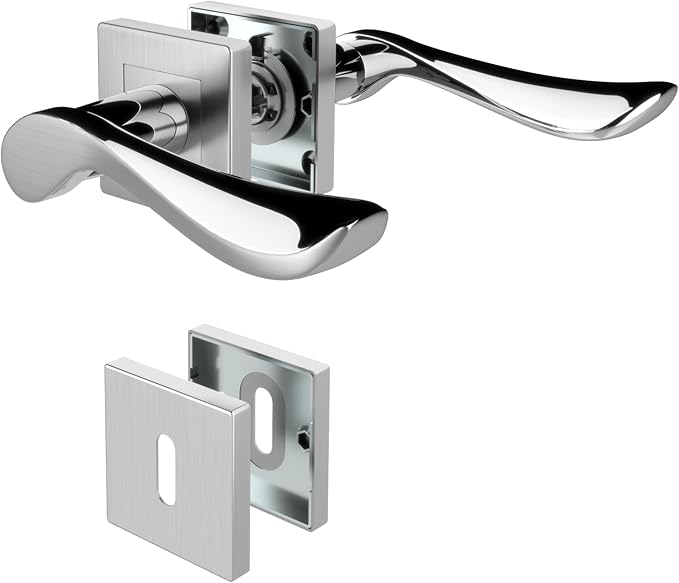 DIYGEEK Drückergarnitur Zimmertür Türbeschlag Silber,BB