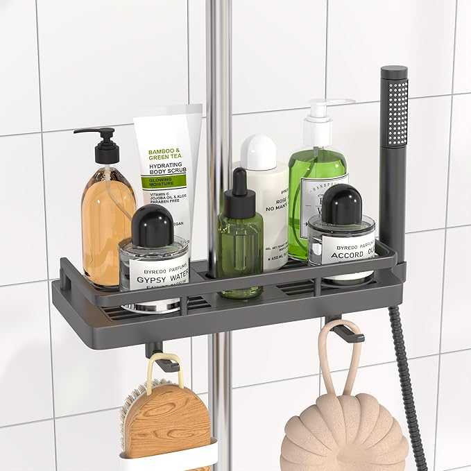 DIYGEEK Duschablage für Duschstange Grau